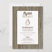 Uitnodiging grasscloth oyster Roast (Voorkant)