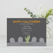 Uitnodiging Graveyard Halloween Party (Staand voorkant)