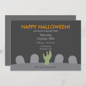 Uitnodiging Graveyard Halloween Party (Voorkant / Achterkant)