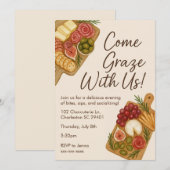 Uitnodiging Graze With Us Charcuterie Bord Party (Voorkant / Achterkant)