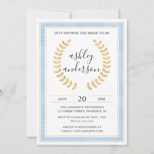 Uitnodiging Griekse Toga Bridal (Voorkant)