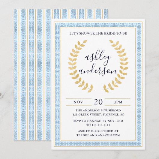 Uitnodiging Griekse Toga Bridal (Voorkant / Achterkant)