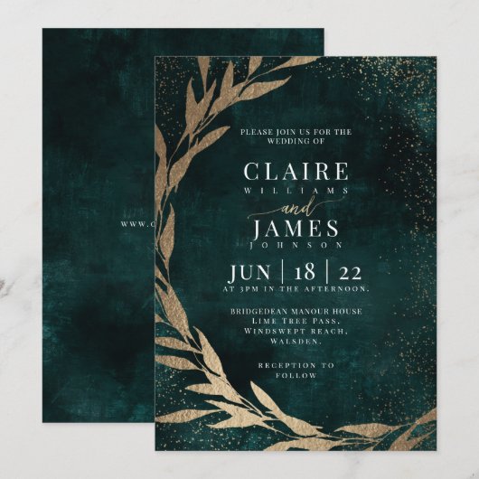 Uitnodiging GROEN EN GOLD (Voorkant / Achterkant)