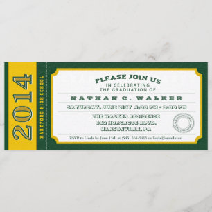 Uitnodiging Groen & Gold Ticket Graduet Party