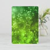 Uitnodiging Groene Bokeh voor nieuwjaarsfeest (Staand voorkant)