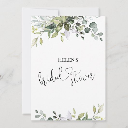 Uitnodiging Groene Bruids Douche (Achterkant)