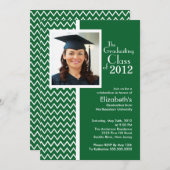 Uitnodiging groene Chevron Fotograduatiepartij (Voorkant / Achterkant)