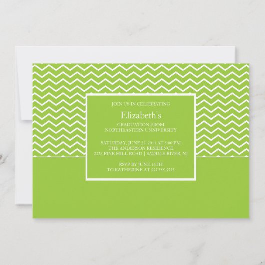Uitnodiging groene Chevron Fotograduatiepartij (Achterkant)