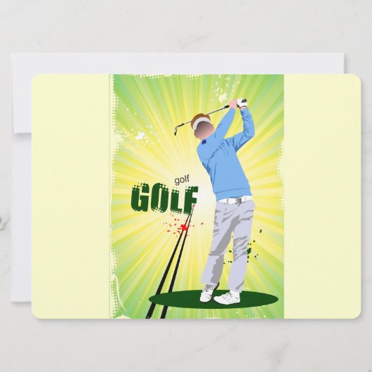 Uitnodiging groene crème Golf Cart (Achterkant)