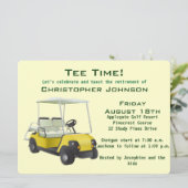 Uitnodiging groene crème Golf Cart (Staand voorkant)
