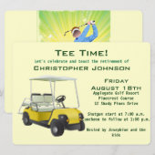 Uitnodiging groene crème Golf Cart (Voorkant / Achterkant)
