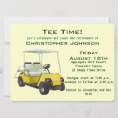 Uitnodiging groene crème Golf Cart (Voorkant)