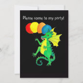 Uitnodiging groene dragon Partij (Voorkant)