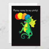 Uitnodiging groene dragon Partij (Voorkant / Achterkant)