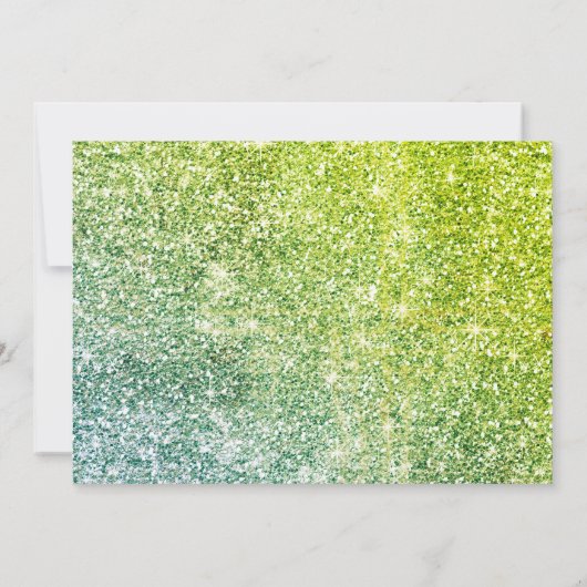 Uitnodiging Groene Glitter Bachelorette Party (Achterkant)