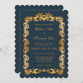 Uitnodiging groene gouden bruiloft (Voorkant / Achterkant)