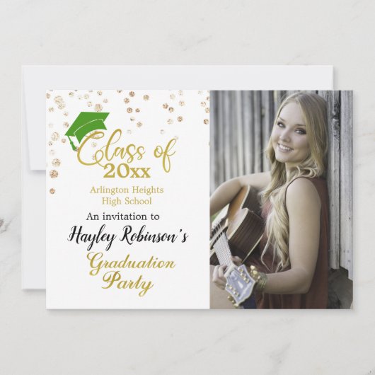 Uitnodiging groene Pet fotograaf (Voorkant)