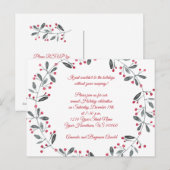 Uitnodiging Groene Rode Berries (Voorkant / Achterkant)