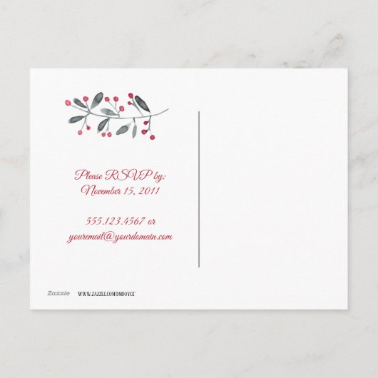 Uitnodiging Groene Rode Berries (Achterkant)