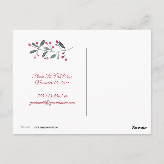 Uitnodiging Groene Rode Berries (Achterkant)