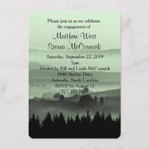 Uitnodiging Groene Rustic Mountain Engagement Part