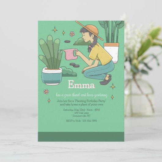 Uitnodiging Groene Vingers (Staand voorkant)