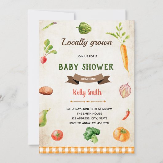 Uitnodiging groenten boerenmarkt thema (Voorkant)