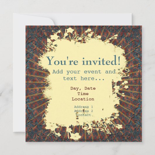 Uitnodiging, groet kaart (Achterkant)