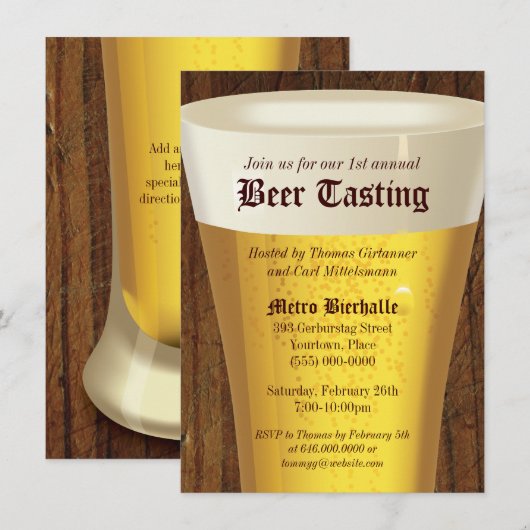 Uitnodiging grote bierproeverij (Voorkant / Achterkant)