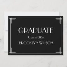 Uitnodiging Grote Gatsby Art Deco Graduation Party