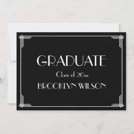 Uitnodiging Grote Gatsby Art Deco Graduation Party