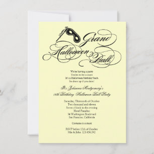 Uitnodiging grote halloween Ball Costume Party