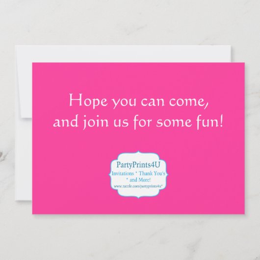 Uitnodiging Gymnast Birthday striped (Achterkant)