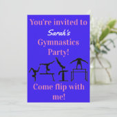 Uitnodiging Gymnastiek Birthday (Staand voorkant)