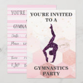 Uitnodiging gymnastiekfeestje (Voorkant / Achterkant)