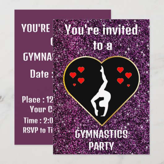 Uitnodiging Gymnastiekpartij (Voorkant / Achterkant)