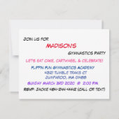 Uitnodiging Gymnastiekpartij (Achterkant)