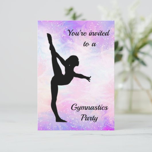 Uitnodiging Gymnastiekpartij (Staand voorkant)