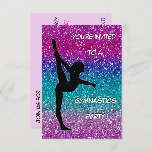Uitnodiging Gymnastiekpartij (Voorkant / Achterkant)