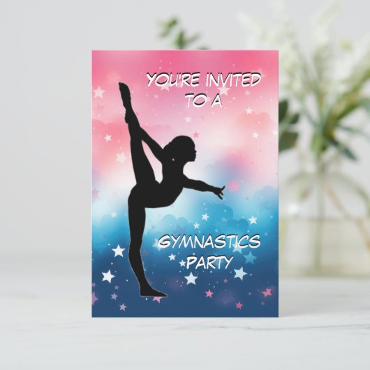 Uitnodiging Gymnastiekpartij (Staand voorkant)