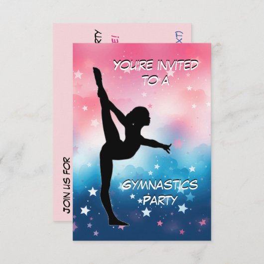 Uitnodiging Gymnastiekpartij (Voorkant / Achterkant)