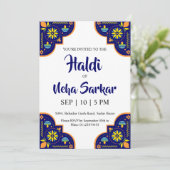 uitnodiging haldi ceremonie (Staand voorkant)