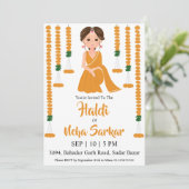 uitnodiging haldi ceremonie (Staand voorkant)