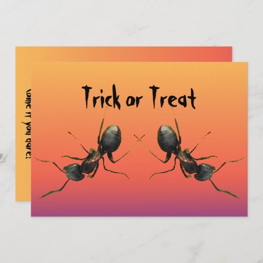 Uitnodiging Halloween Ants (Voorkant / Achterkant)