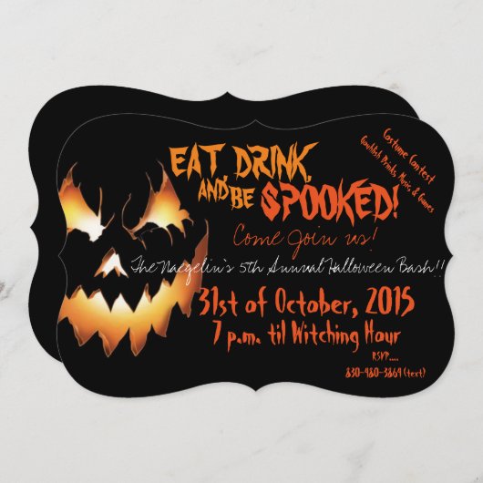 Uitnodiging Halloween Bash (Voorkant / Achterkant)