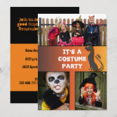 Uitnodiging Halloween Costume Party 3 Foto Aangepa (Voorkant / Achterkant)