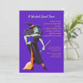 Uitnodiging Halloween Dame (Staand voorkant)