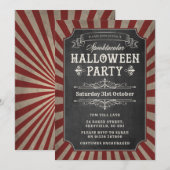 Uitnodiging Halloween feest - Circus Party (Voorkant / Achterkant)
