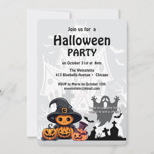 Uitnodiging: HALLOWEEN Huis #1 Kaart (Voorkant)