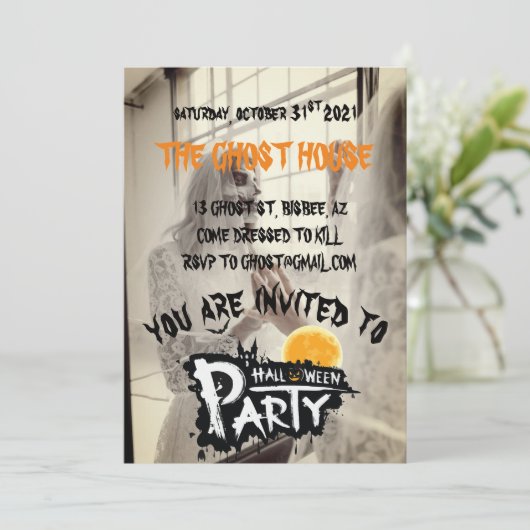 uitnodiging halloween party 2021 (Staand voorkant)